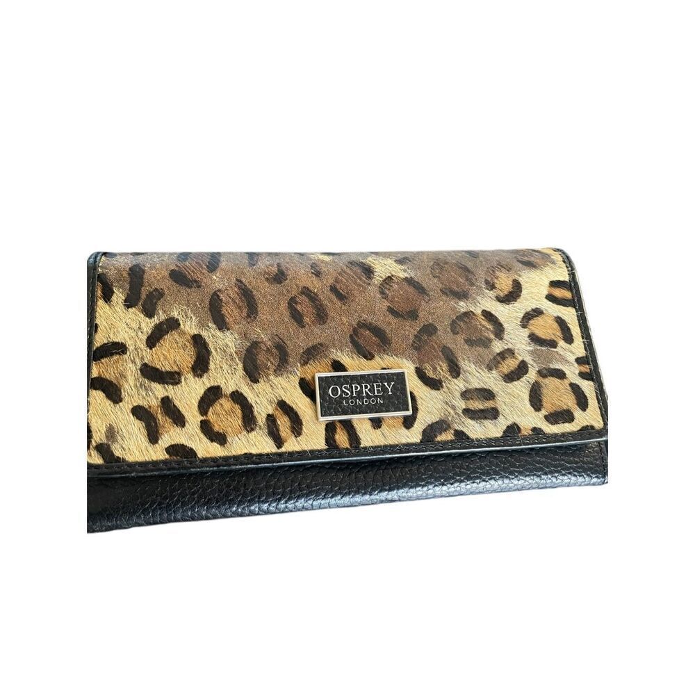 Osprey London Leopard Print Women’s Wallet Brown Black